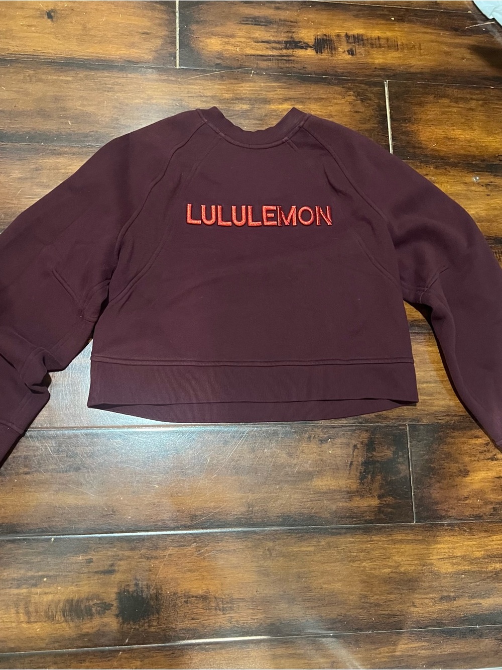 lululemon athletica Burgundy Cropped Logo Sweatshirt